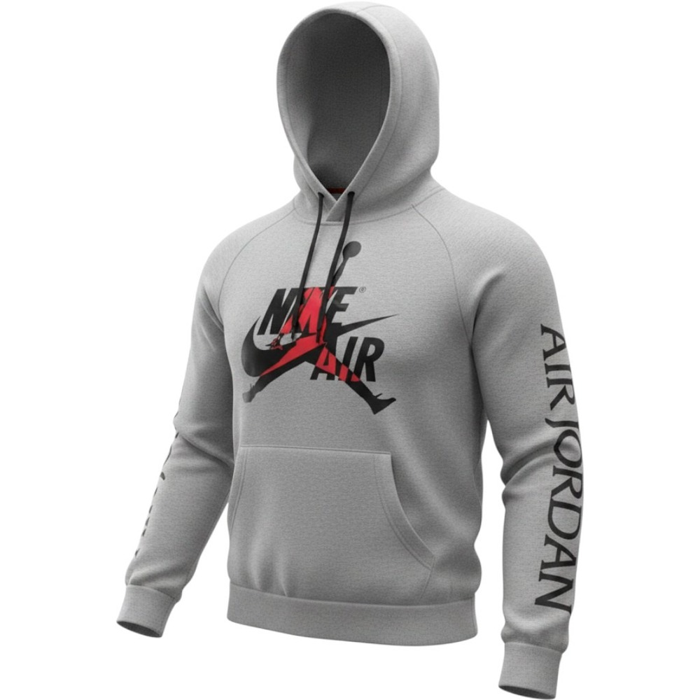 Jordan Mens Jumpman Nike Air Graphic Hoodie Gray DH9504-091 Size 2XL